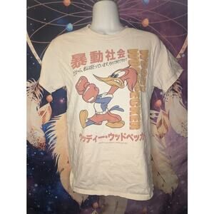Riot Society Woody Woodpecker Ladies' S Beige Top